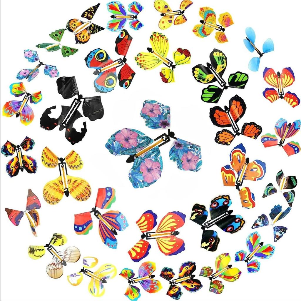 10/20PC Color Magic Flying Butterfly Wrapping Toy Bookmark Celebrity Color Butterfly Simulation Party Gift Children's Decoration