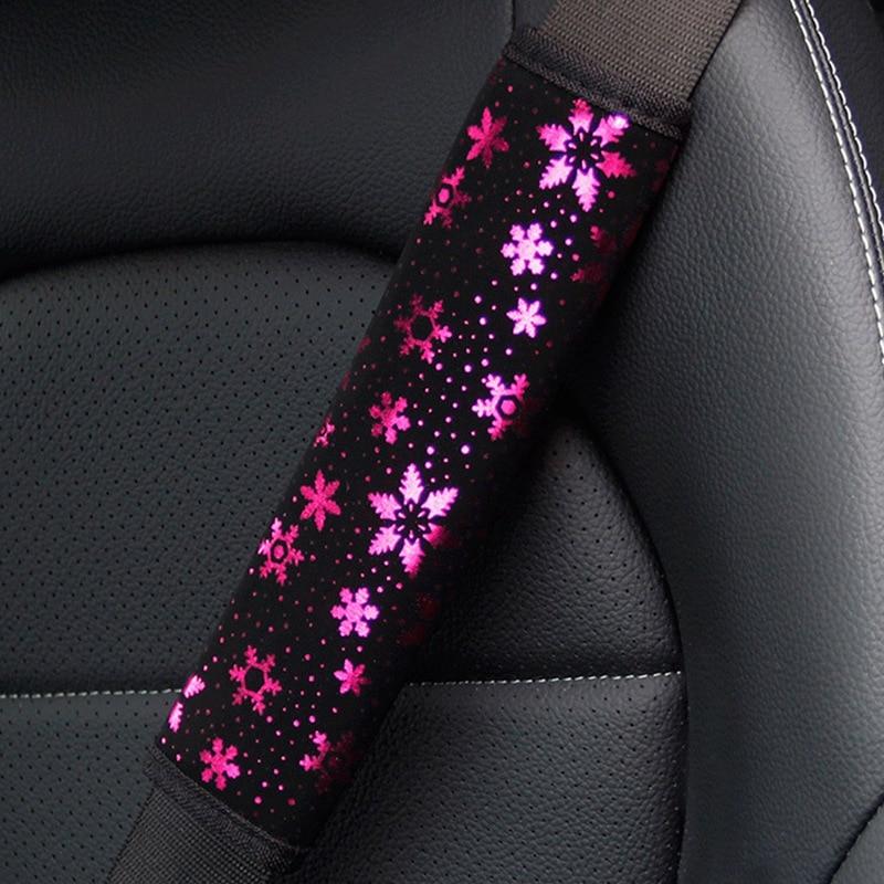 Bronzing Snowflake Car Seat Belt Pads Cover Shoulder Pads Protection Cushion Case