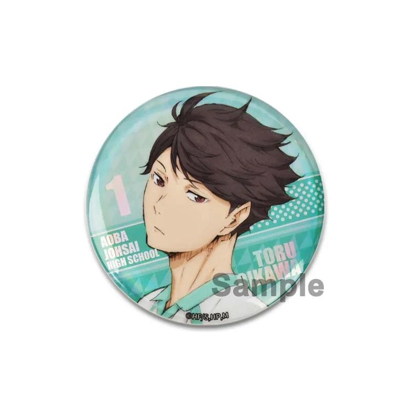 32/44/58mm Hot Sale Anime Japonês Haikyuu Tinplate Pins Mochila Engraçado Broche Emblemas Shoyo Hinata Timeskip Sakusa Atsumu Presente Periférico