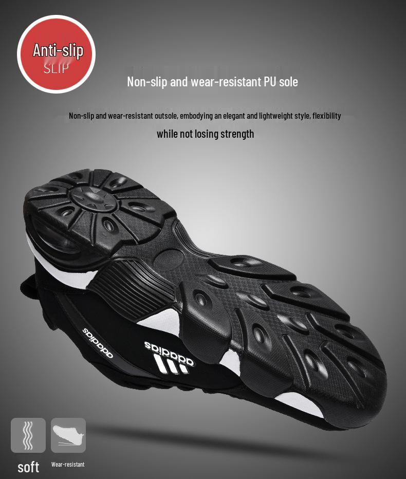 Adidas 2025 Men's Waterproof Leather & Mesh Running Shoes - Casual, Trendy, Versatile, Lightweight, and Official.