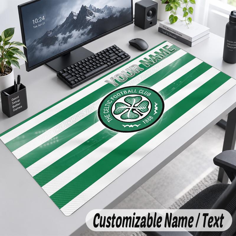 Custom Name Text Mouse Pad Celtic FC Personalized Desk Pad For Work And Gaming