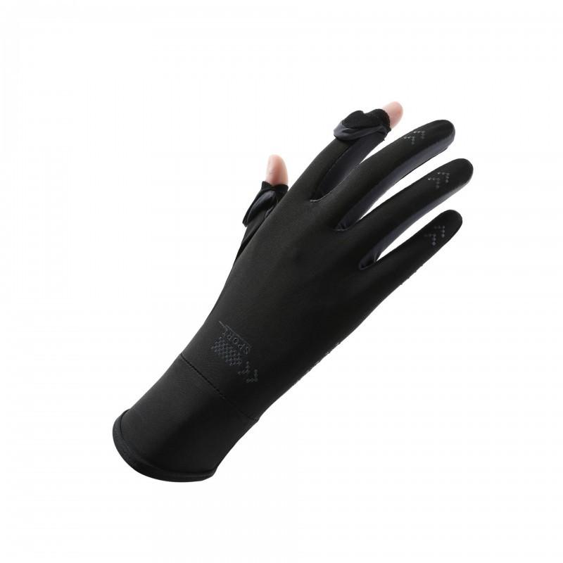Womens Ice Silk 3-in-1 Cycling Gloves Winter Warm Windproof Touchscreen Motorbike Outdoor Sports With Anti-Slip Grip Fleece Lining Ice Silk 3-in-1 Cycling Gloves, Black