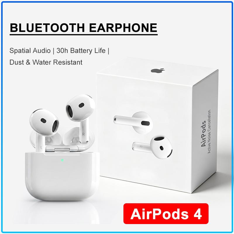 AirPods 4 Gen Wireless Headphones Built-in Microphone Noise Reduction Sports Waterproof Long Playtime Earbuds