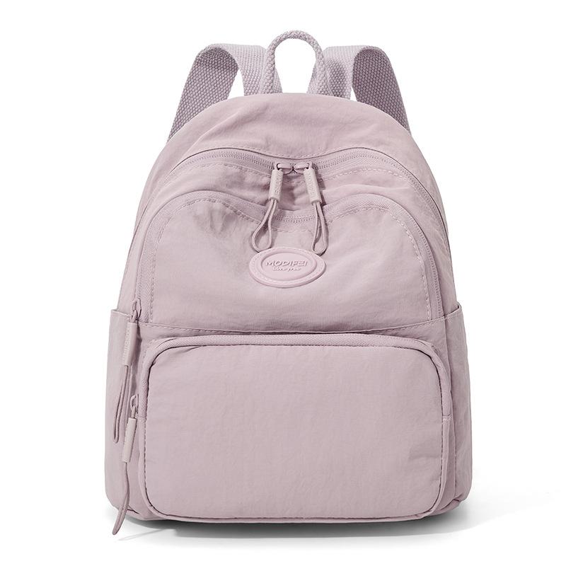 Solid Color Backpack Student Schoolbag Travel Bag Women's Lightweight Backpack