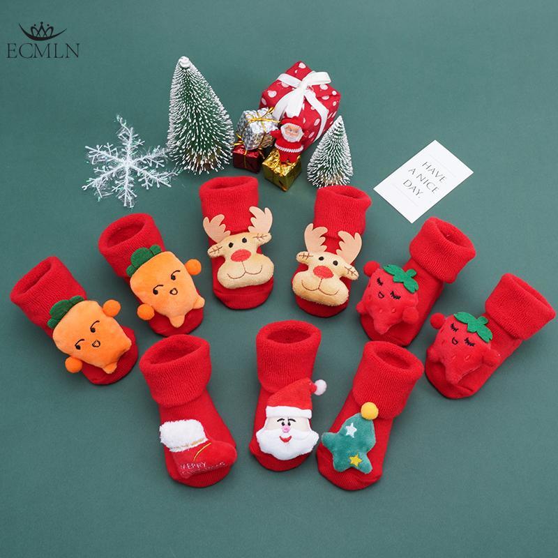 

Детские домашние нескользящие носки, обувь для детей от 0 до 3 лет, рождественские теплые носки-тапочки, детские утолщенные хлопковые носки, обувь S