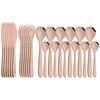 Gold 24 Pieces Cutlery Set 304 Stainless Steel Drop Shaped Teaspoons Dinnerware Kitchen Knife Fork Spoons Tea Spoon Tableware
