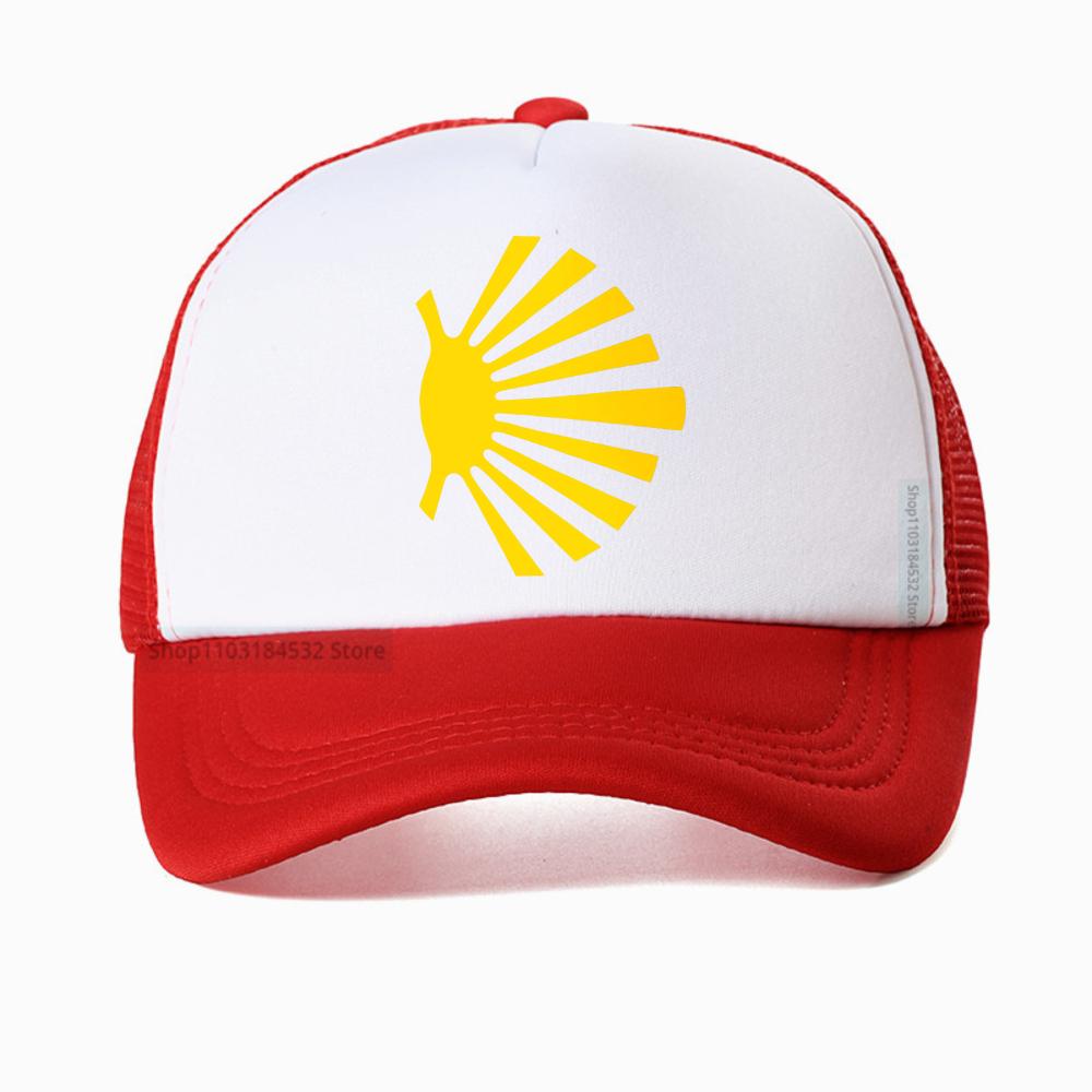 Camino De Santiago Symbol Large Yellow Scallop Shell cap fashion casual mesh sun hat Adjustable Breathable snapback hat