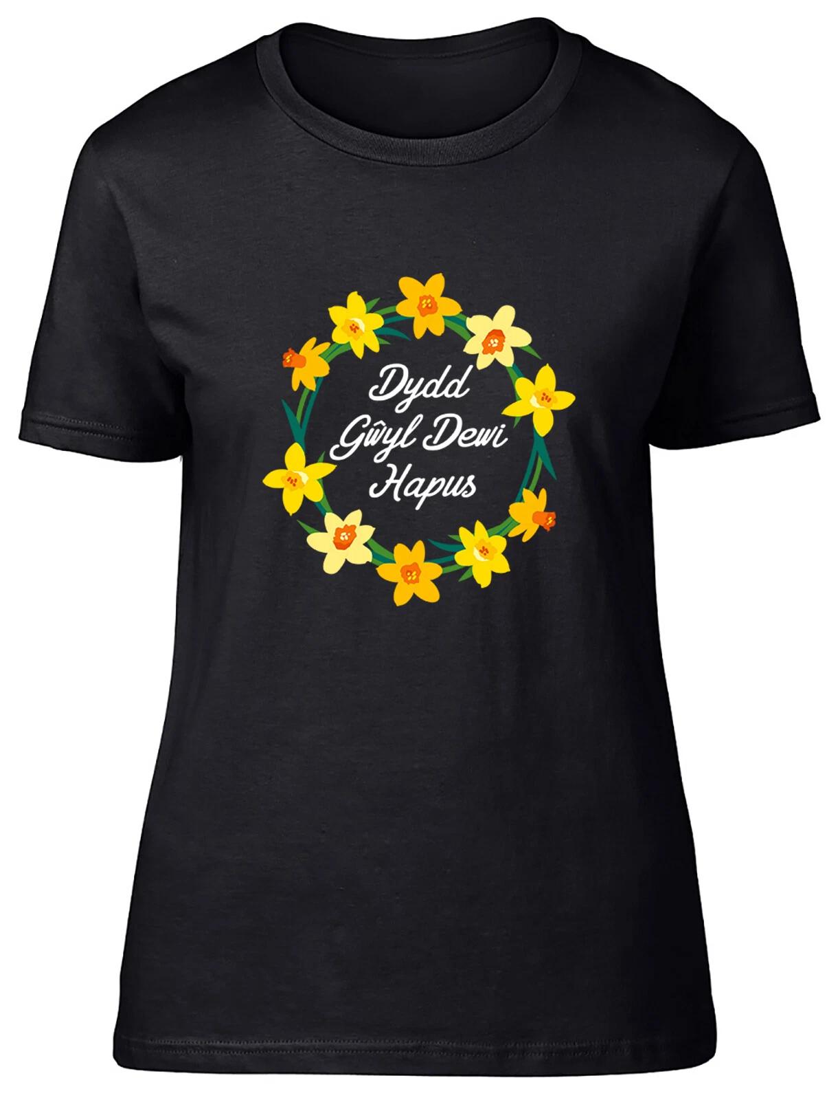 Dydd G?yl Dewi Hapus Fitted Womens Ladies T Shirt S