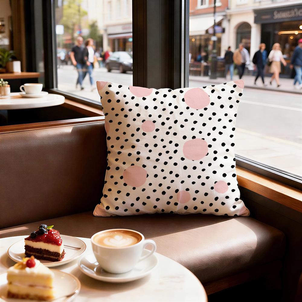 Polka Dots Cushion Cover Set of Decorative Short Plush Pillow Covers for Sofa Soft Cushion Case x cm