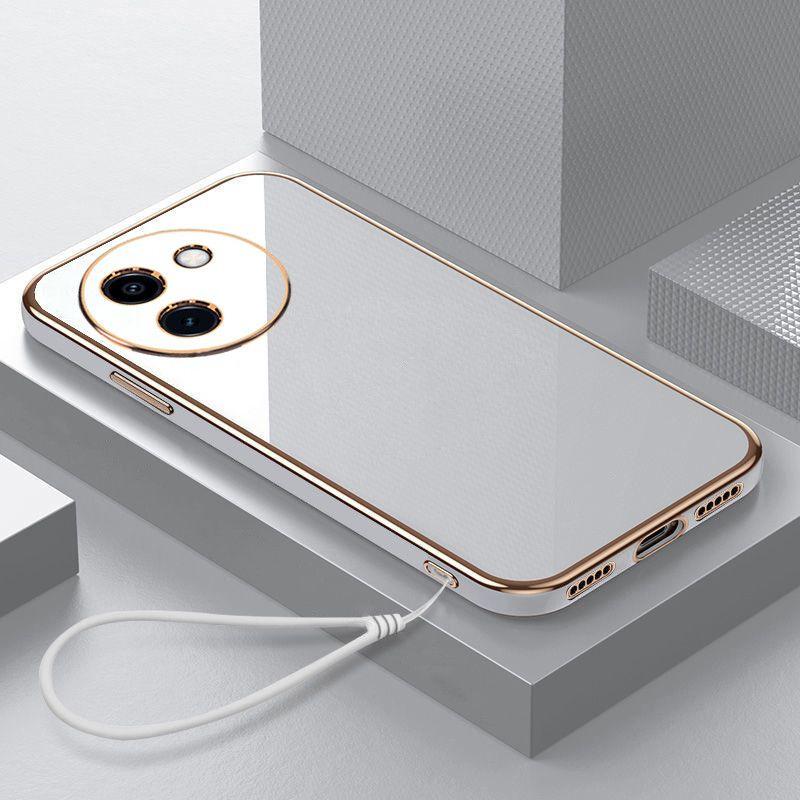 For Vivo Y200i Case Vivo Y200i Phone Case Straight edge electroplate Plating ShockProof Silicone Soft Cover