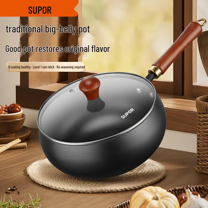 SUPOR 24 см Утонченная чугунная сковорода-вок для жарки 24cm