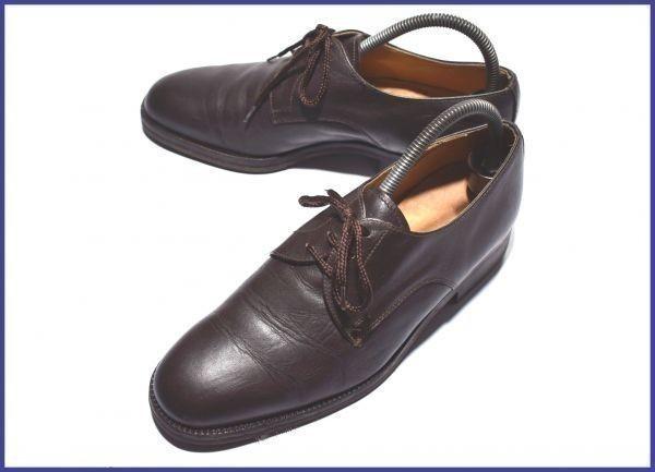 1995 Vintage/erremme/European Service Leather Plain Toe Shoes/41/25.5-26.0/Brown/Dress/Business(USED)
