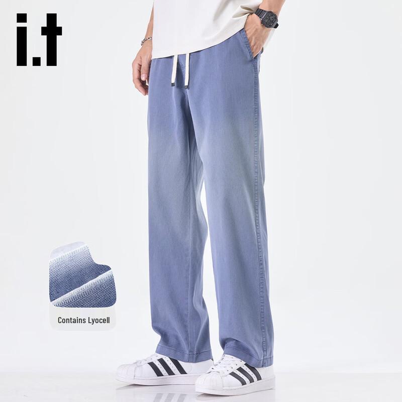 Izzue Men's Lyocell Blend Straight Leg Casual Pants