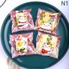 100 stk Mini Tegneseriekatt Emballasjepose, Bake Snacks Selvklebende Pose, Tegneseriekatt Kjeks Kake Emballasjepose