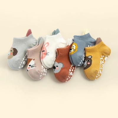 6Pairs/Lot Newborn Baby Socks Kids Boys Girls Cotton Cartoon Soft Sock Children Toddler Non-Slip Short Socks For 0-5Years