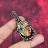 Spiny Oyster Copper Turquoise Pendant Copper Wire Wrapped Gemstone Pendant Handmade Birthstone Pendant Copper Wire Jewelry Gifts for Friend