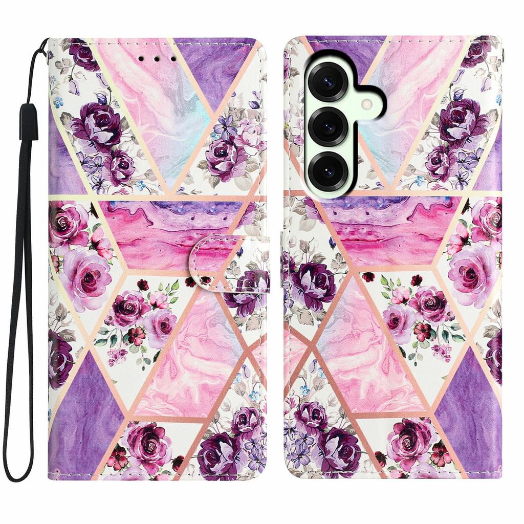 For Samsung Galaxy A17 Wallet Case PU Leather Pattern Printing Stand Phone Cover with Strap