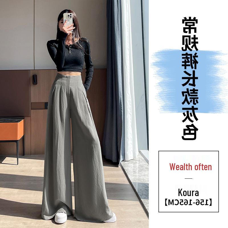 New Spring Women's High Waist Linen Wide-Leg Pants - Floor-Length Casual Yamamoto Style