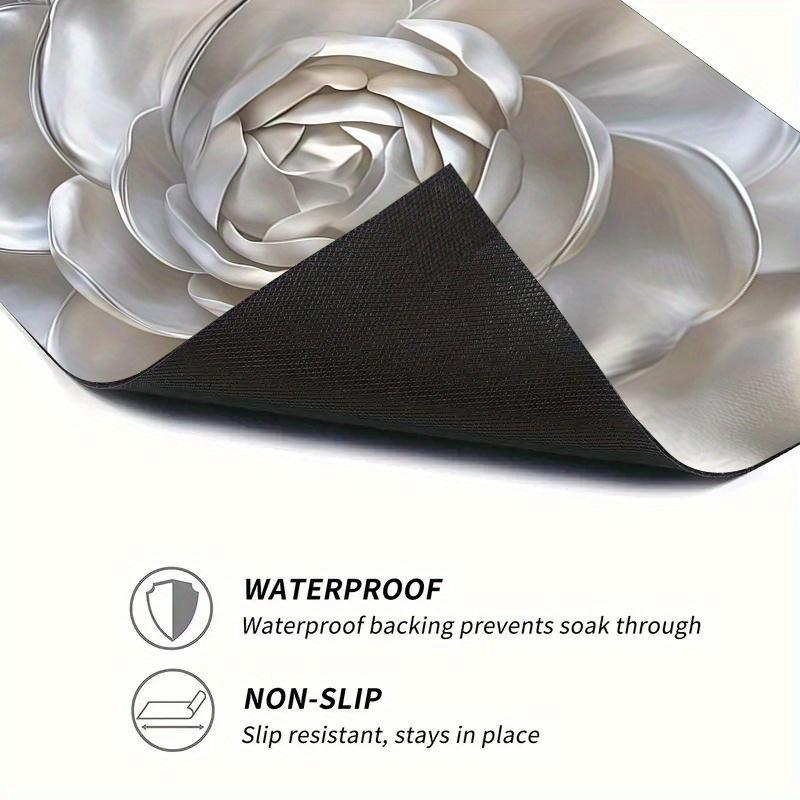 1Pcs Rubber Drying Mat With Lotus Pattern For Coffee Shop Restaurant Kitchen Carpet Tableware Durable Diatom Mud Table Mat Pet Mat Coffeeware