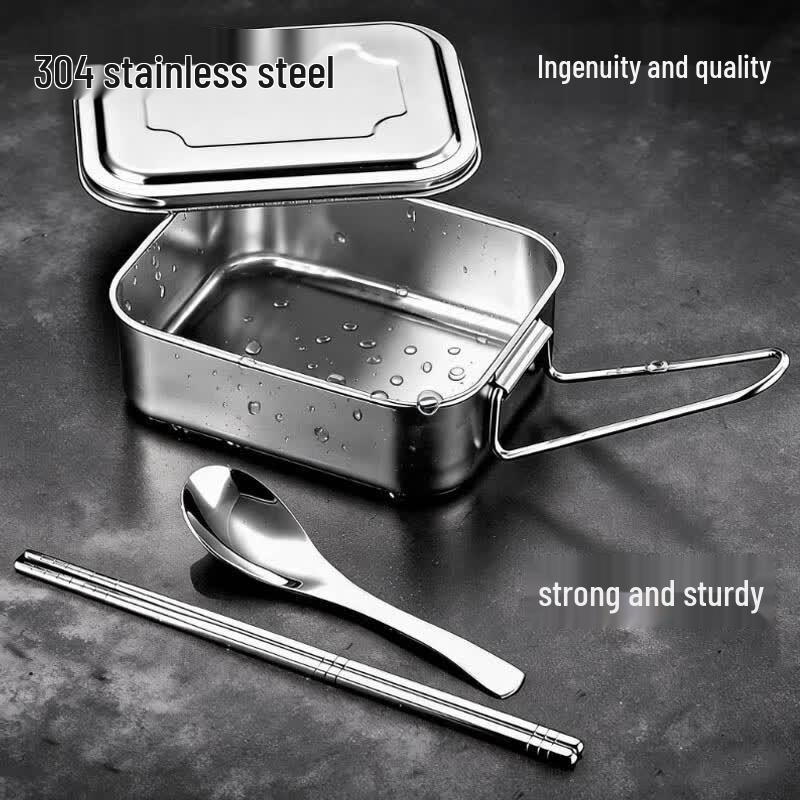 Xiyi 304 Stainless Steel Lunch Box with Lid & Cutlery Set