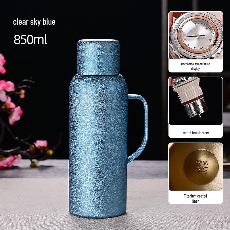 

High-Capacity Titanium-Plated Insulated Water Bottle - Leak-Proof, Portable, Double-Layer for Home & Outdoor Use 850ml