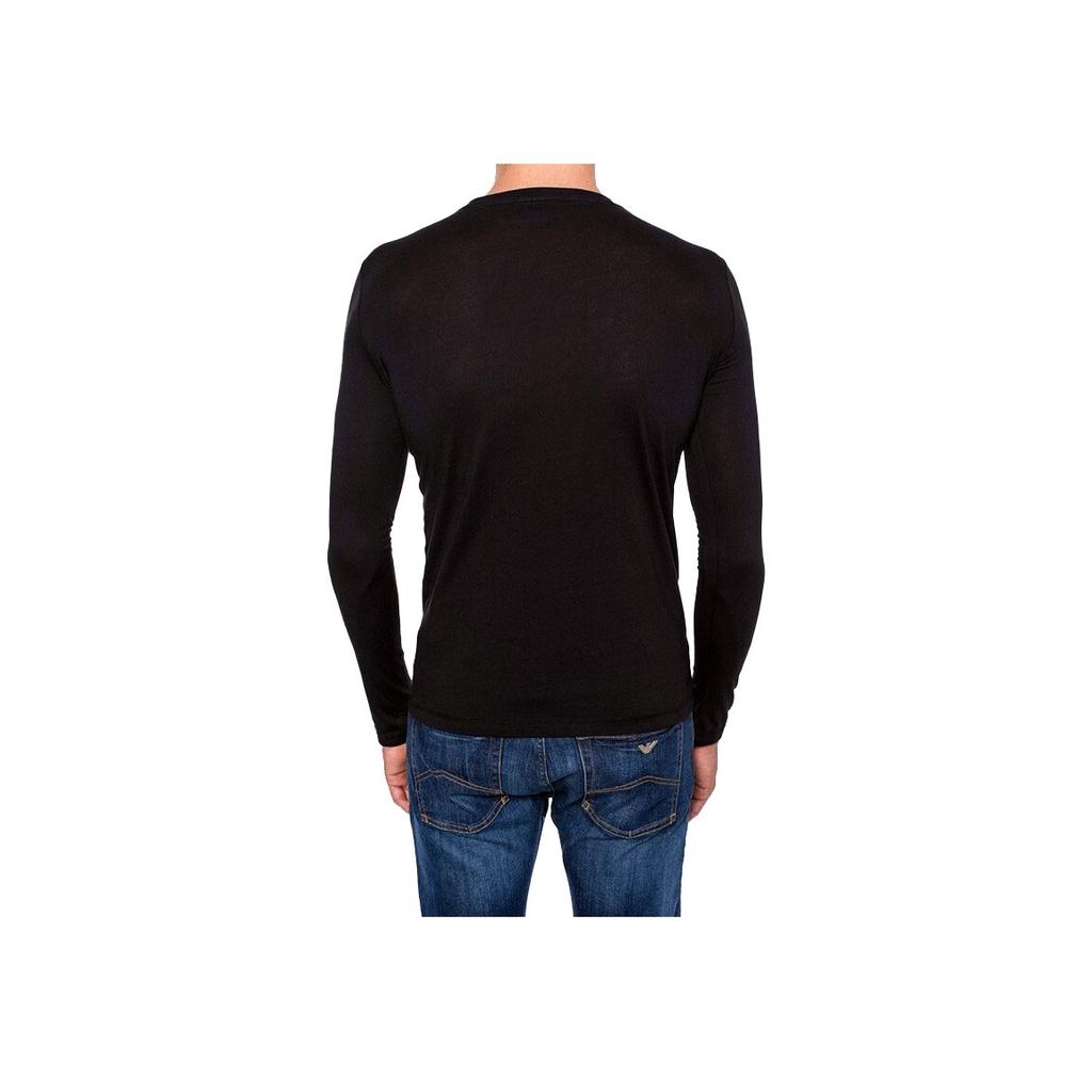 Emporio Armani FW21 Cotton Printed Long Sleeve T-Shirt Men Tops Black 8N1T64-1JPZZ-0999