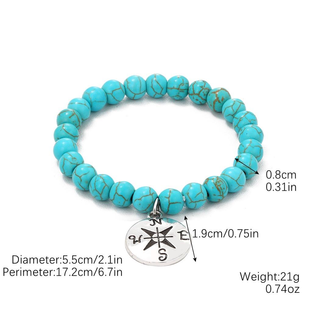 Fashionable Bohemian Ethnic Turquoise Beaded Bracelet Set For Women