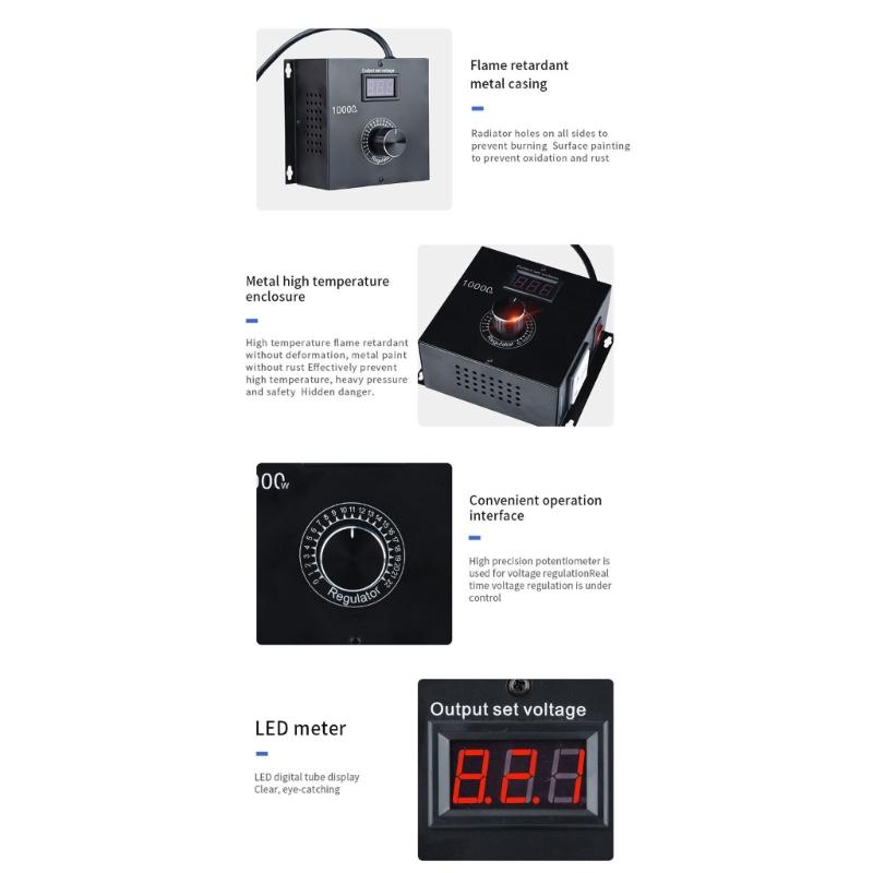 10000W Variable Voltage Controller Highly Power Compacts Dimming Speed Regulator for Electric tool, Kettles or Stove