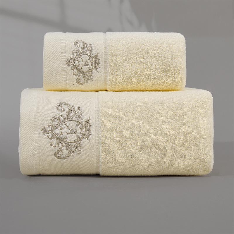 Premium All-Cotton Bath Towel: Thick, Soft, Absorbent, Antibacterial, Embroidered for Household and Hotel Use