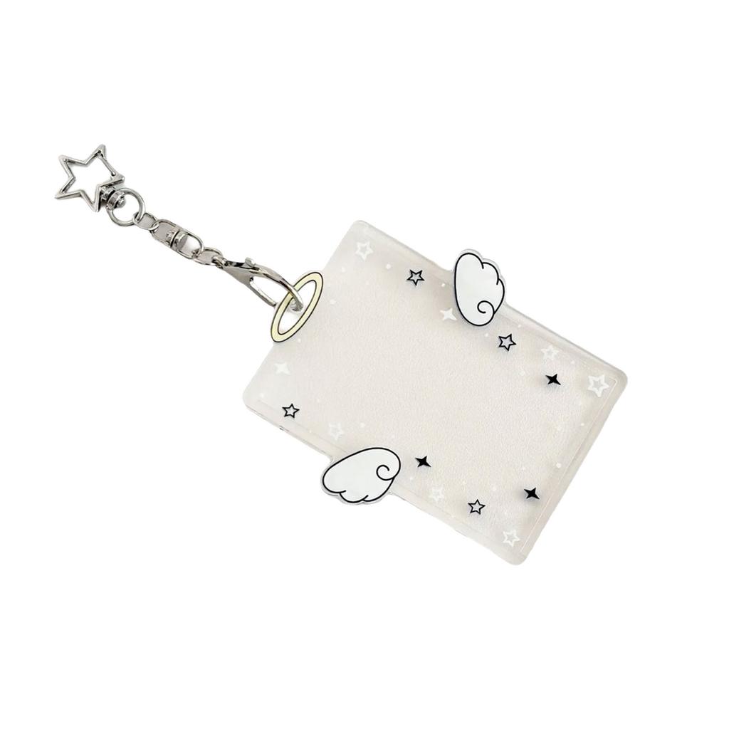 Kpop Photocard Holder Keychain ID Badge Holder with Keychain Student Bus Card Pendant Keychain for School Office Travel