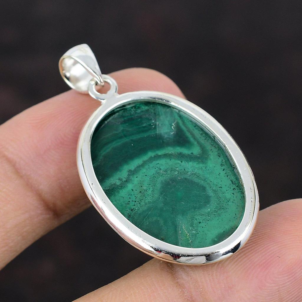 Malachite Pendant Handmade Brand New Jewelry 925 Sterling Silver Pendant Unique Design Pendant Wedding Gift For Mom Genuine Gemstone Jewelry