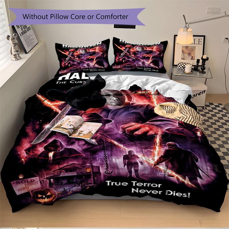 Halloween: The Curse of Michael Myers Bedding Set Comforter Cover Gift for Bedroom,Includes 1 Cover and 2 Pillowcases, No InsertB556
