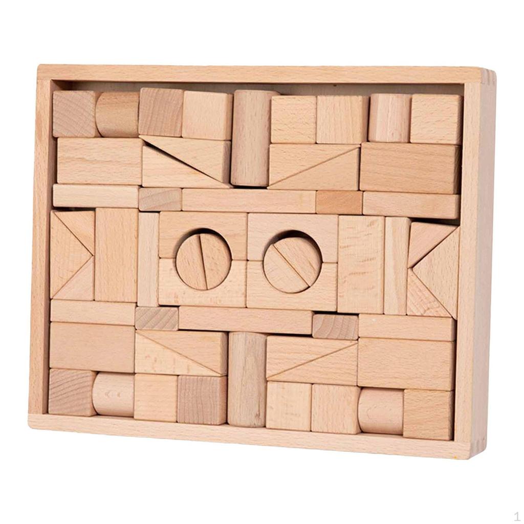 Wood Building Blocks Early Education Toy Birthday Gifts for Boys Girls Construction Toys DIY Home