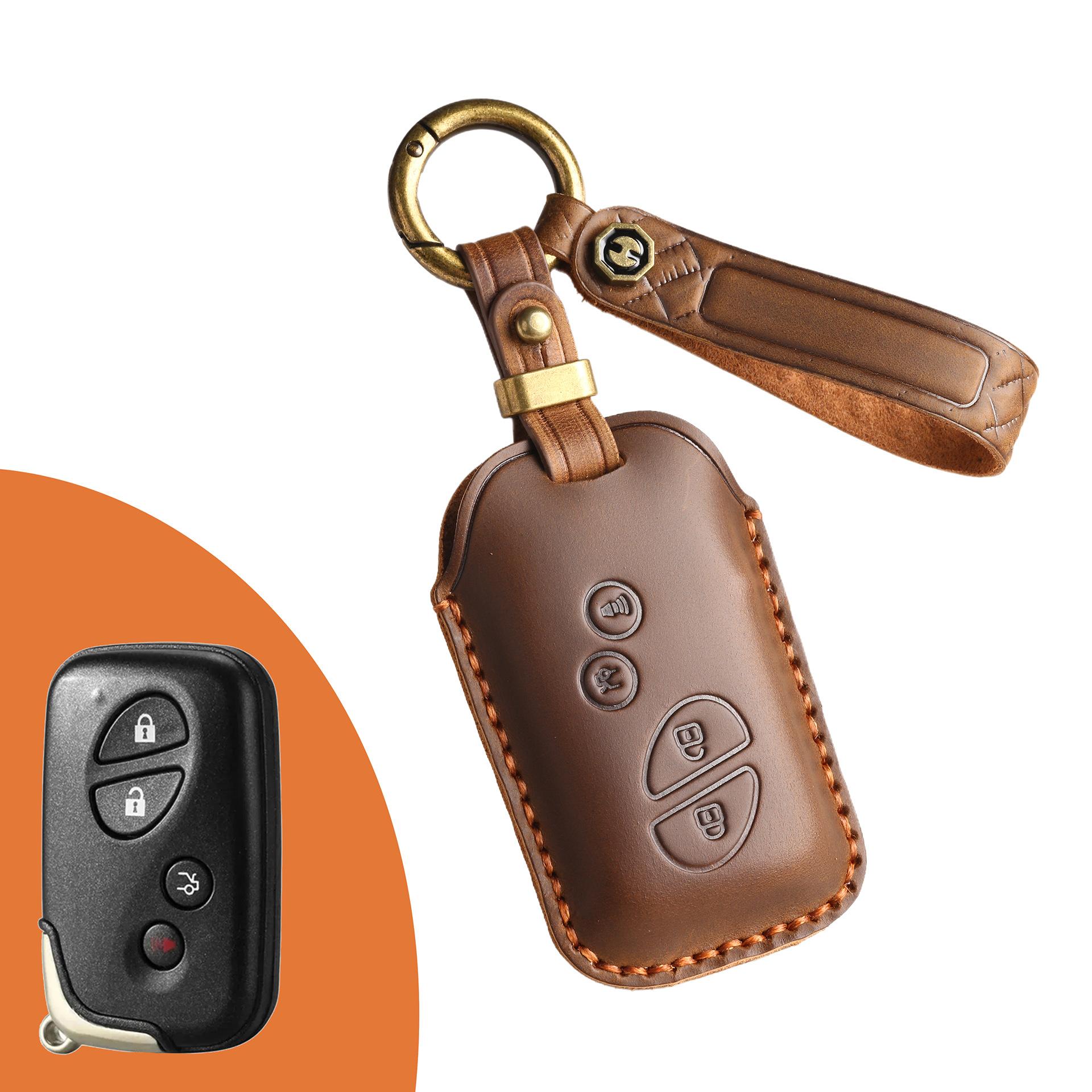 

The retro key case is suitable for the old Lexus rx270es240 Lexus car handmade leather key case. коричневый