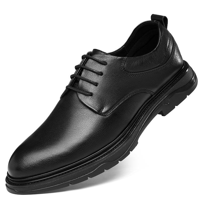 Quelle Erste Schicht Rindsleder Grün Business Casual Spitzschuh Weiche Sohle Niedriger Absatz Leicht Handgefertigt Schwarz Herren Lederschuhe