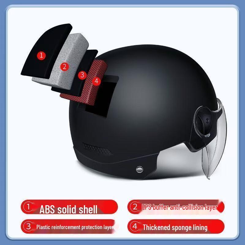 3C Certified Summer Motorcycle Half-Helmet for Men & Women, with Sun Protection, Universal All-Season Riding Hat