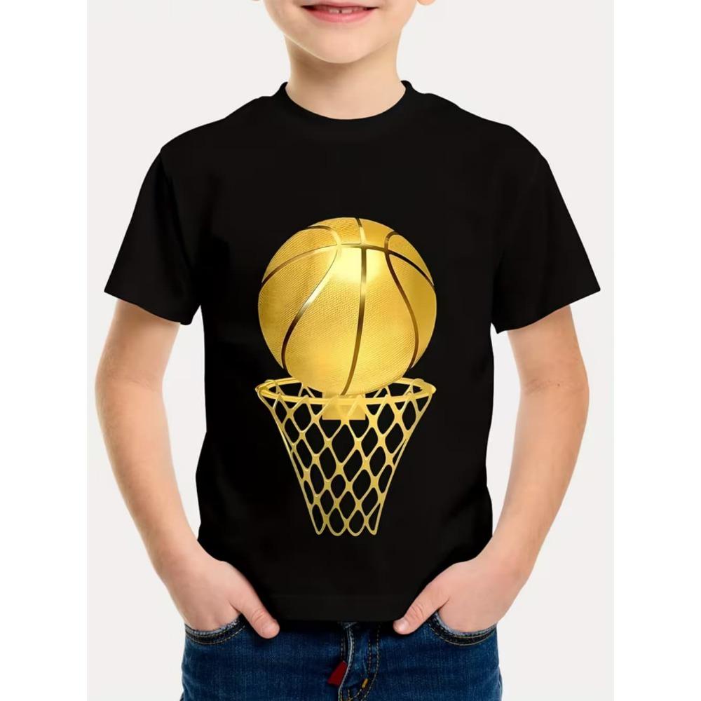 T-Shirt für Kinder Mode 3D-Druck Sommer Kurzarm-T-Shirt Personalisiertes Hip-Hop Bequemes Rundhals-T-Shirt Sportoberteil