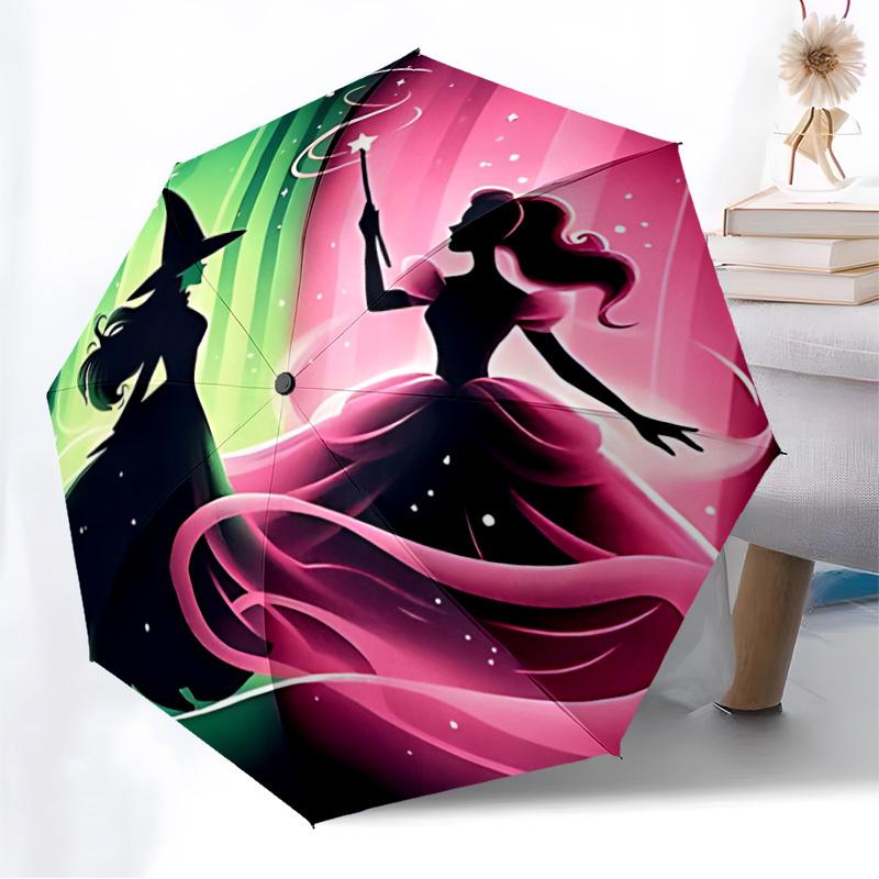 1pc Wicked Witch Princess Automatic Folding Umbrella, Portable Collapsible Design, Casual Outdoor Accessory L1127005