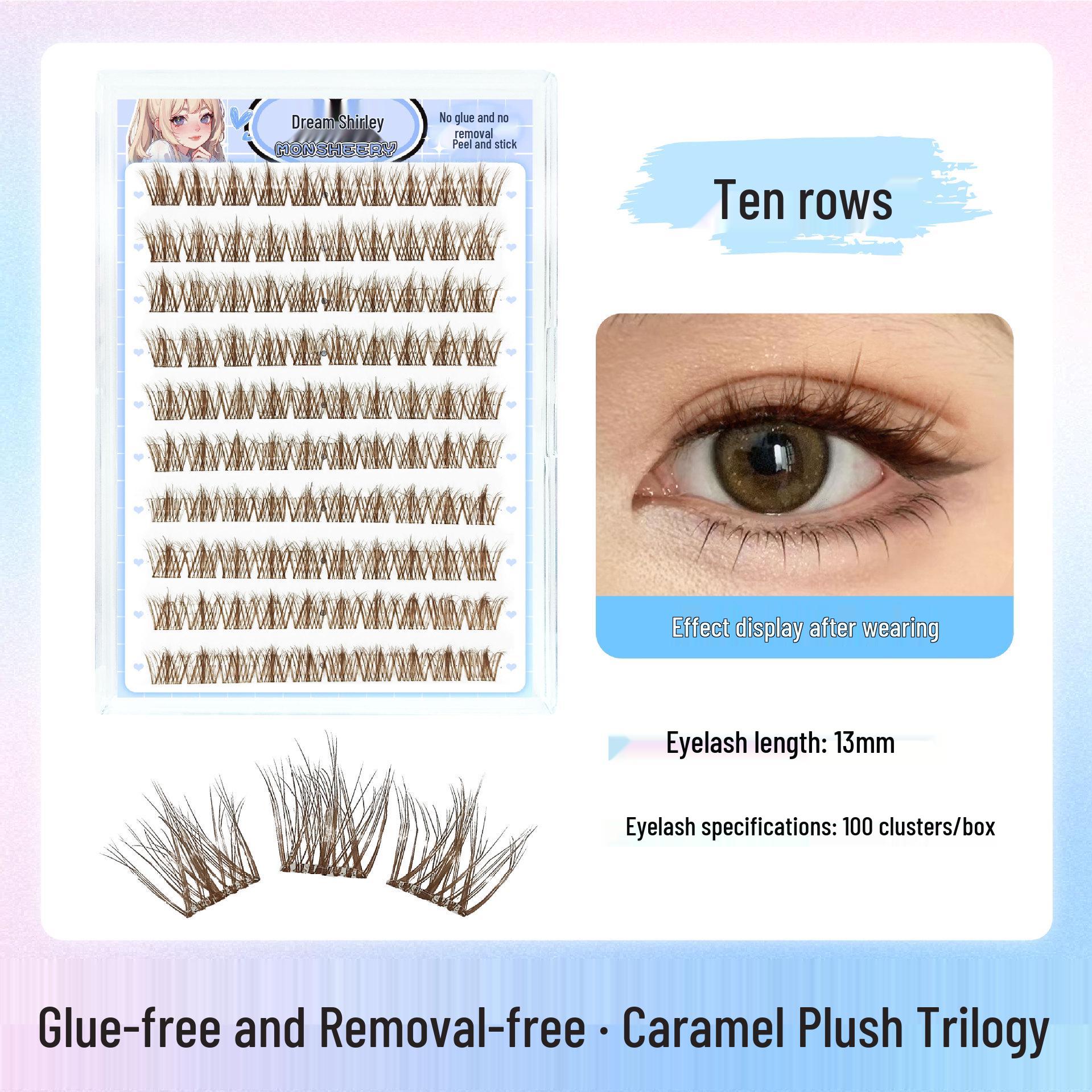 

Mengxueli Sunflower False Eyelashes - 120 Clusters, Glue-Free, Natural Look, Hard Stem