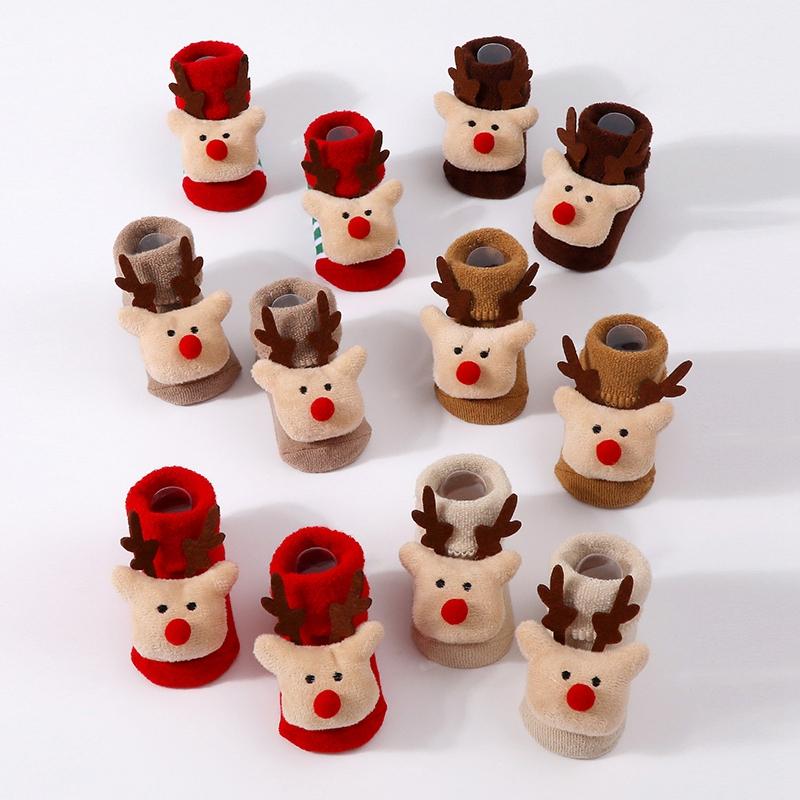 Weihnachts-Laufsocken für Babys mit rutschfesten gepolsterten Sohlen