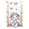 Easter Egg Basket Rabbit Static Window Sticker Self Adhesive Glass Door Showcase Decor