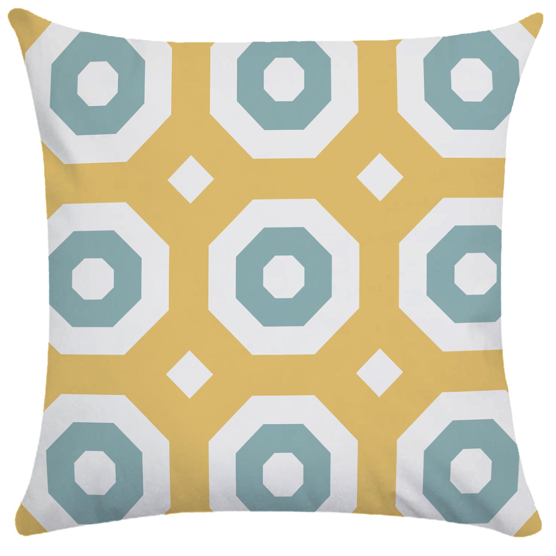 

Желтый, синий, геометрическая полоса, кривая, принт, чехол для подушки, украшение для дома, гостиной, дивана, квадратная подушка, наволочка 50X50CM