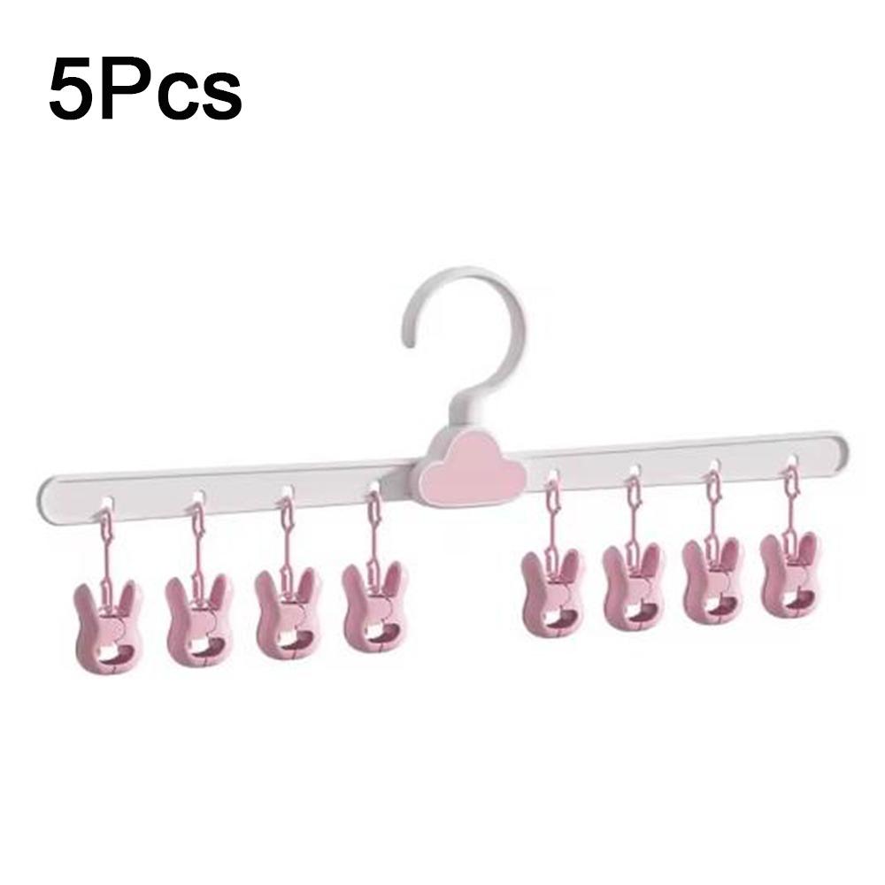 

5 шт. Ветрозащитные клипсы для носков в форме облака, пластиковые прищепки для носков и нижнего белья, 8 клипс, вешалка для одежды для дома розовый