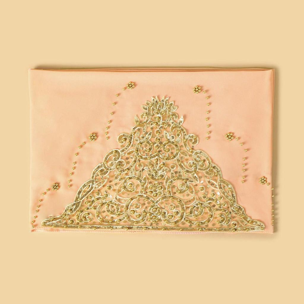 A092 Beaded Chiffon Ethnic Headscarf - Southeast Asia Fashion Scarf