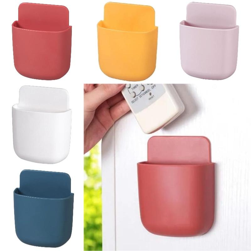 Wall-mounted Smart Tv Remote Control Holder Pp Material Stick-on Multi-functional Storage Box
