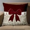 1 Pieces Red Bow Lace Patterned 2D Printed Throw Pillow Polyester pillowcase, sofa decorative cushion cov Headboard Pillow