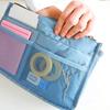 1Pc with Double Zippers Multifunctional Large Capacity Portable Storage Bag Folding Women's Makeup Bag Polyester