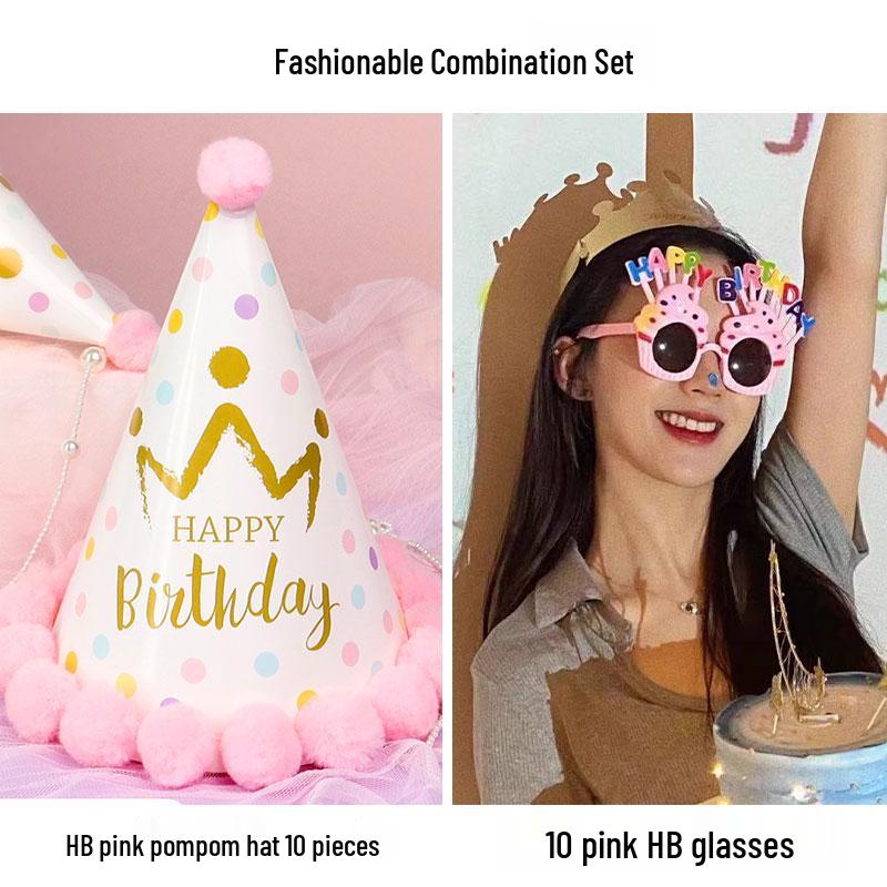 Creative Birthday Cake Pom-Pom Party Hat for Kids & Adults