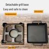 Alcohol-Heated Non-Stick Grill Pan with Wooden Base