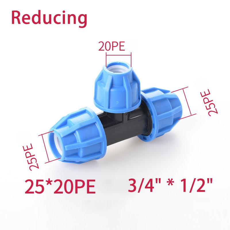 1pcs 20/25/32mm 1/2" 3/4" 1" PE Pipe Quick Connector Elbow Reducing Water Pipe Joint Tap Water Irrigation